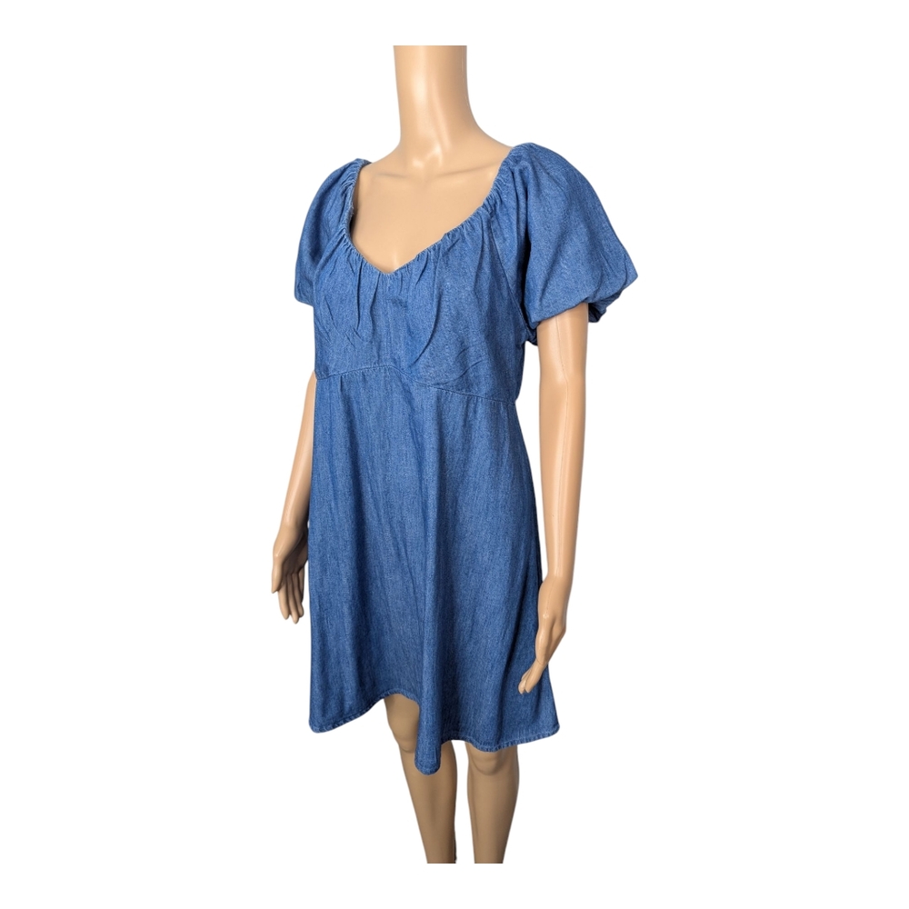 Old Navy Flutter-Sleeve Mini Swing Denim Dress L - Picture 4 of 7
